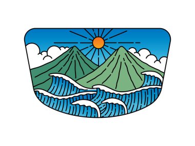 Çerçeve çizimindeki doğal manzara