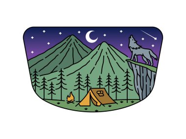 Çerçeve çizimindeki doğal manzara