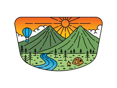 Çerçeve çizimindeki doğal manzara