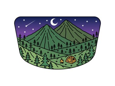 Çerçeve çizimindeki doğal manzara