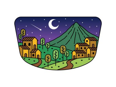 Çerçeve çizimindeki doğal manzara