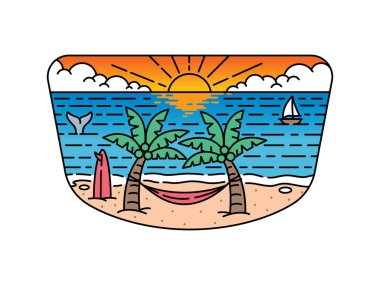 Çerçeve çizimindeki doğal manzara