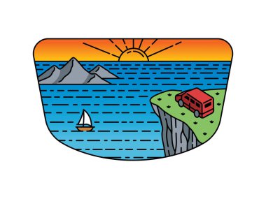 Çerçeve çizimindeki doğal manzara