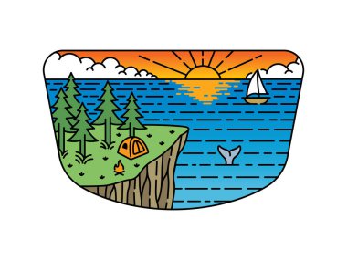 Çerçeve çizimindeki doğal manzara