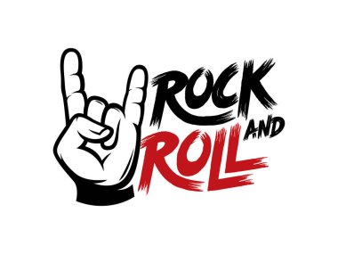 Rock 'n Roll logo sembolü veya simge şablonu