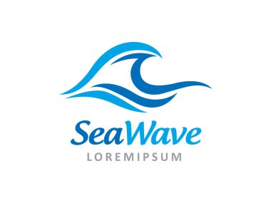 Deniz dalgası logo sembolü veya simge şablonu