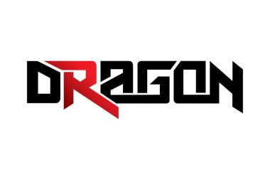 Tişört, poster ve diğer kullanımlar için ejderha tipografi tasarım vektörü