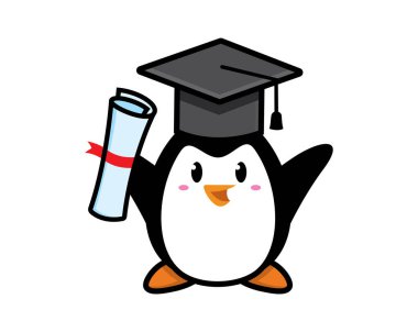 penguen maskotu karakter tasarım vektörü