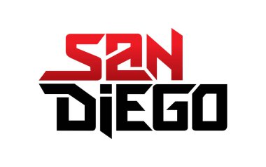 San Diego tipografi tasarım vektörü, tişört, poster ve diğer kullanım alanları için