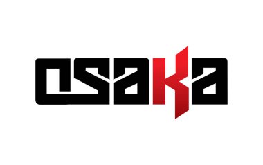 Tişört, poster ve diğer kullanım alanları için Osaka tipografi tasarım vektörü