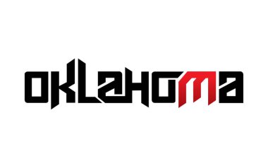 Oklahoma tipografi tasarım vektörü, tişört, poster ve diğer kullanım alanları için