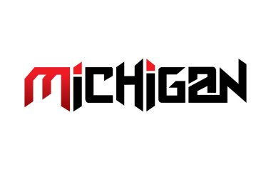 Michigan tipografi tasarım vektörü, t-shirt, poster ve diğer kullanımlar için