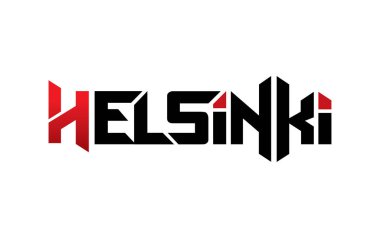 Helsinki tipografi tasarım vektörü, t-shirt, poster ve diğer kullanımlar için