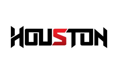Houston tipografi tasarım vektörü, t-shirt, poster ve diğer kullanımlar için