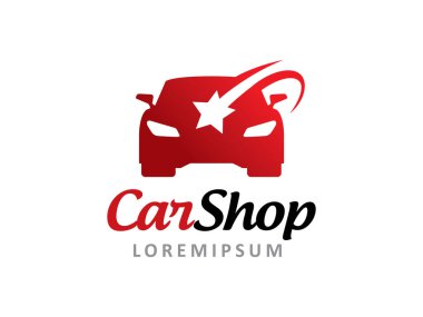 Araba ve yıldız logo sembolü veya simge şablonu