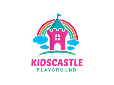 Çocuklar Castle logo simgesi ya da simge şablonu