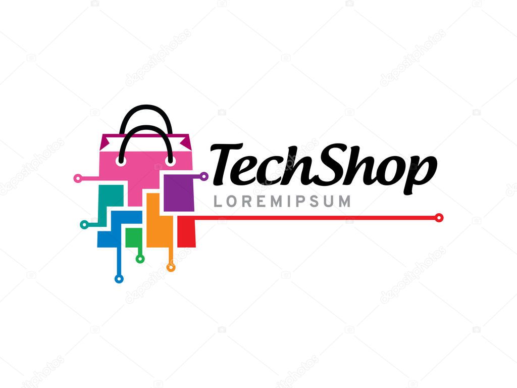 Tech Shop logo symbol or icon template