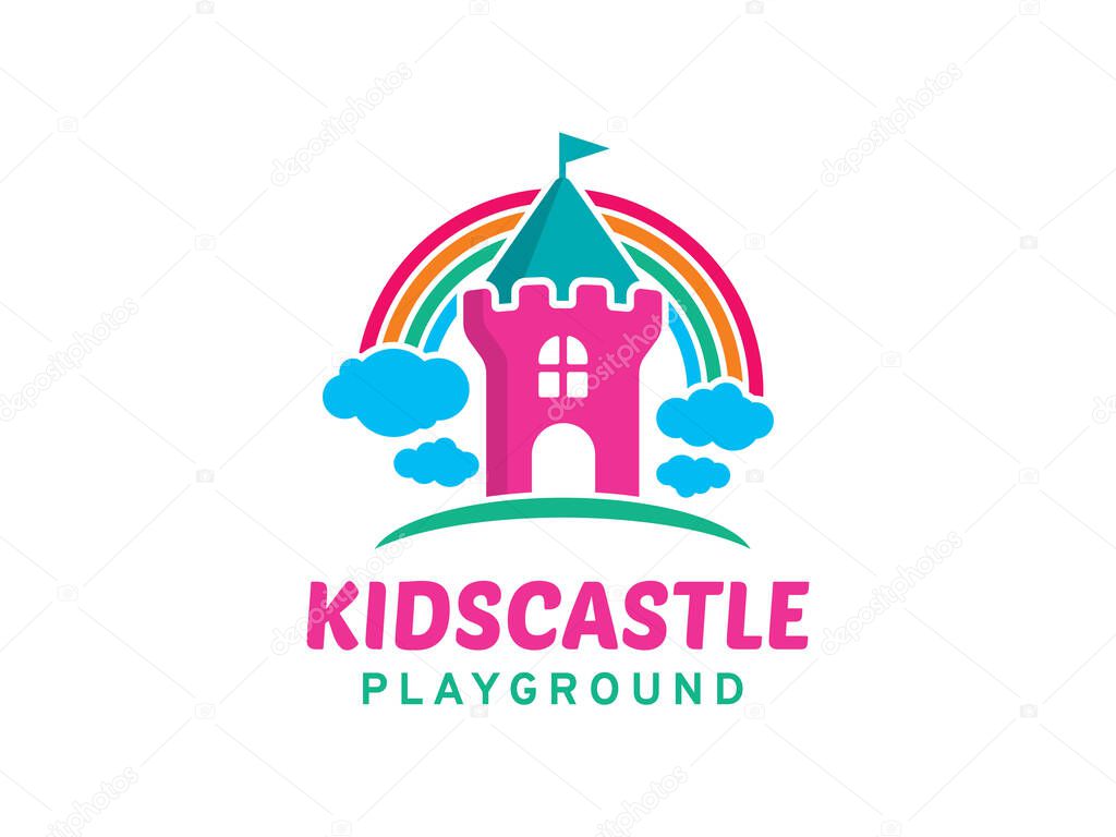 Kids Castle logo symbol or icon template