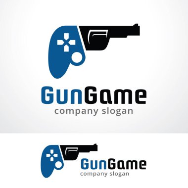 Silah Oyunu Logo Şablon Tasarım Vektörü, Amblem, Tasarım Konsepti, Yaratıcı Sembol, Simge Simgesi, Simge