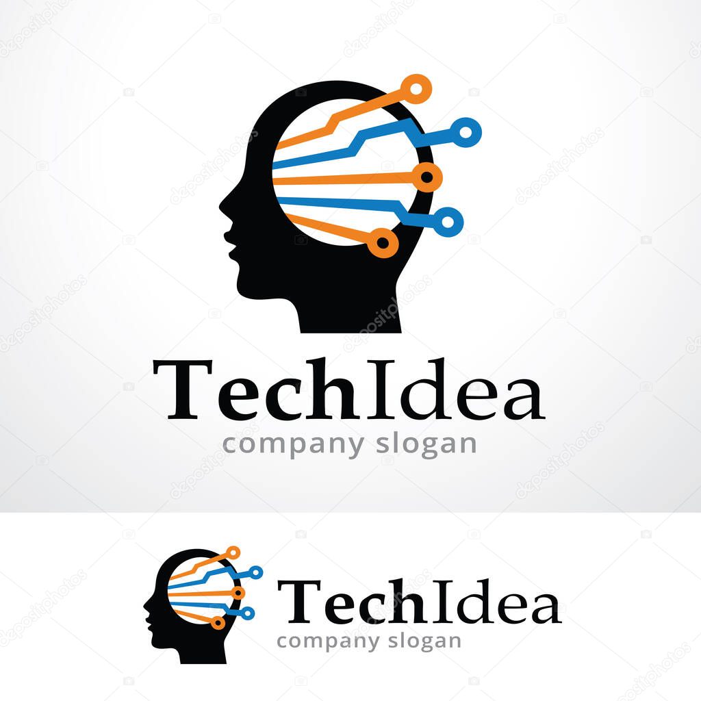 Tech Idea Logo Template Design Vector, Emblem, Design Concept, Creative Symbol, Icon
