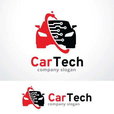Otomobil Teknolojisi Logo Şablonu Tasarım Vektörü, Amblem, Tasarım Konsepti, Yaratıcı Sembol, Simge Simgesi, Simge