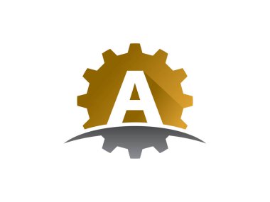 A harfi dişli teknolojisi logosu veya sembol tasarımı