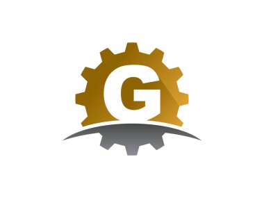 G harfi Gear Teknoloji logosu veya sembol tasarımı