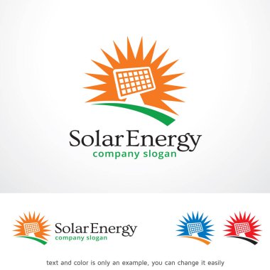 Solar Energy Logo Template Design Vector, Emblem, Design Concept, Creative Symbol, Icon