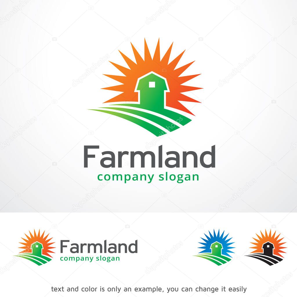 Farmland Logo Template Design Vector, Emblem, Design Concept, Creative Symbol, Icon
