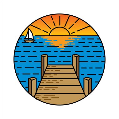 Çerçeve çizimindeki doğal manzara