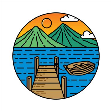 Çerçeve çizimindeki doğal manzara