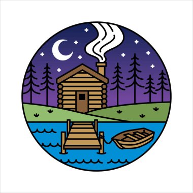 Çerçeve çizimindeki doğal manzara