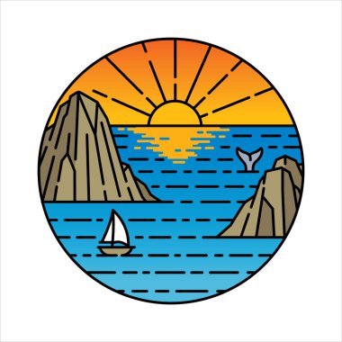 Çerçeve çizimindeki doğal manzara