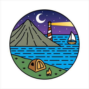 Çerçeve çizimindeki doğal manzara