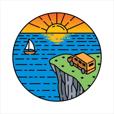 Çerçeve çizimindeki doğal manzara