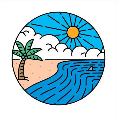 Çerçeve çizimindeki doğal manzara