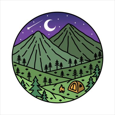 Çerçeve çizimindeki doğal manzara