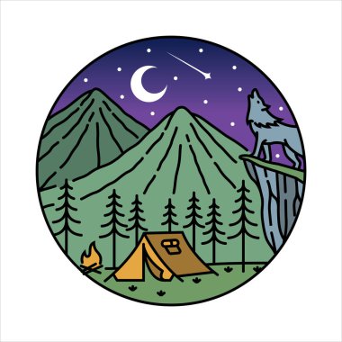 Çerçeve çizimindeki doğal manzara