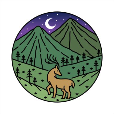 Çerçeve çizimindeki doğal manzara