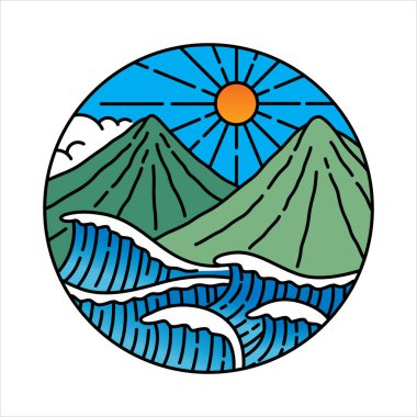 Çerçeve çizimindeki doğal manzara