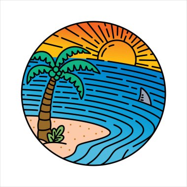 Çerçeve çizimindeki doğal manzara