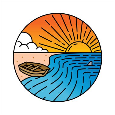 Çerçeve çizimindeki doğal manzara