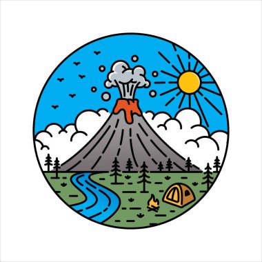 Çerçeve çizimindeki doğal manzara