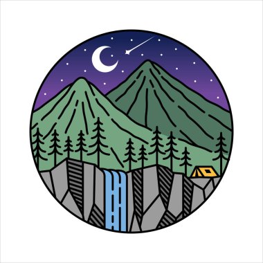 Çerçeve çizimindeki doğal manzara