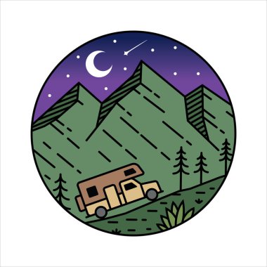 Çerçeve çizimindeki doğal manzara