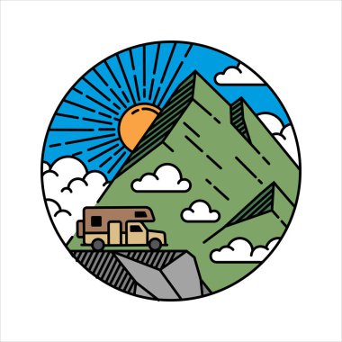 Çerçeve çizimindeki doğal manzara