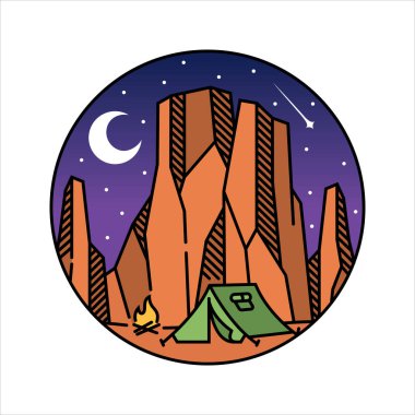 Çerçeve çizimindeki doğal manzara