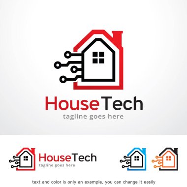 Ev teknolojisi Logo şablonu tasarlamak vektör, amblem, tasarım konsepti, yaratıcı sembol simge