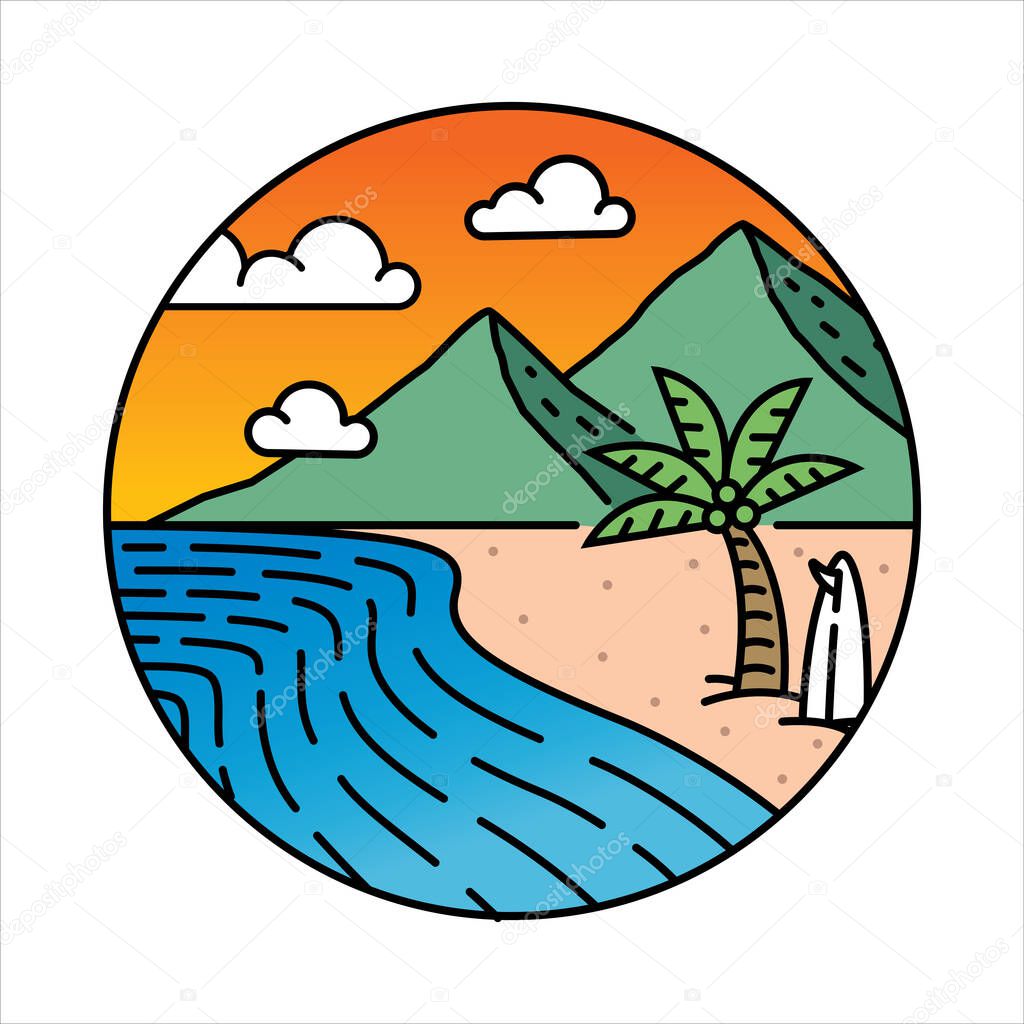 Natural scenery in the frame illustration