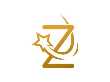 Z harfi yıldız logosu veya sembol tasarımı